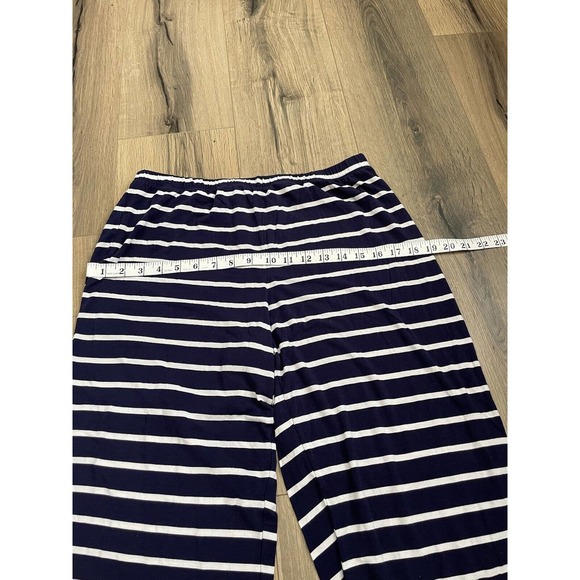 Kate Spade M Pajama Set Coordinating Shirt Cropped Pants French Bulldog Stripe - Picture 7 of 8